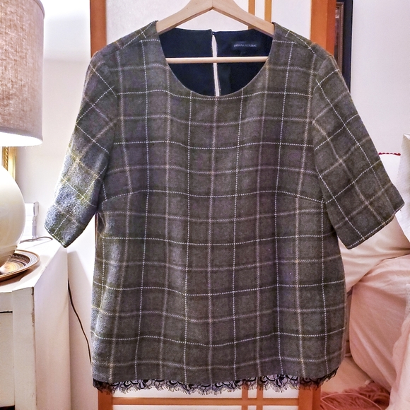 Wool, Plaid Short Sleeved Shirt - Picture 2 of 9